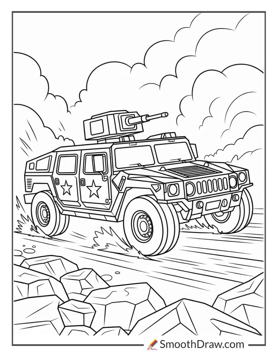 army hummer coloring pages