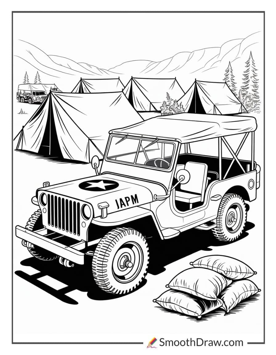 army jeep coloring pages