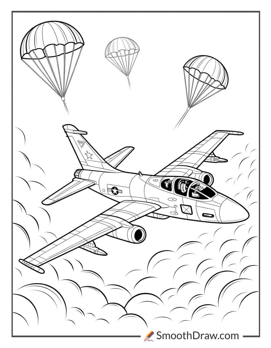 army plane coloring page