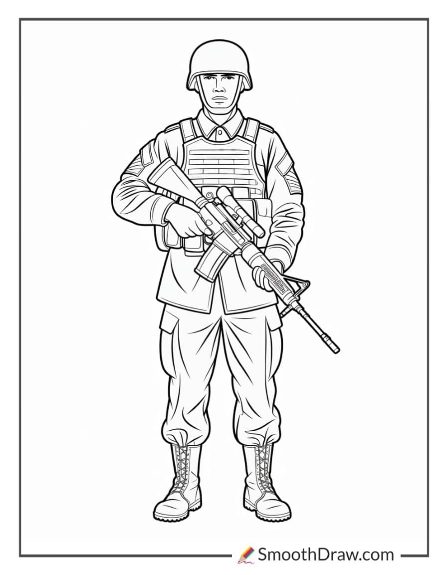 army soldier coloring page