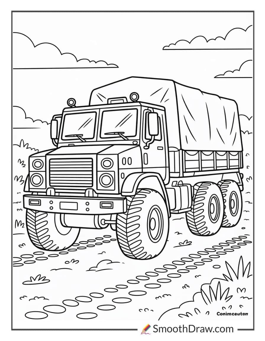 army truck coloring page