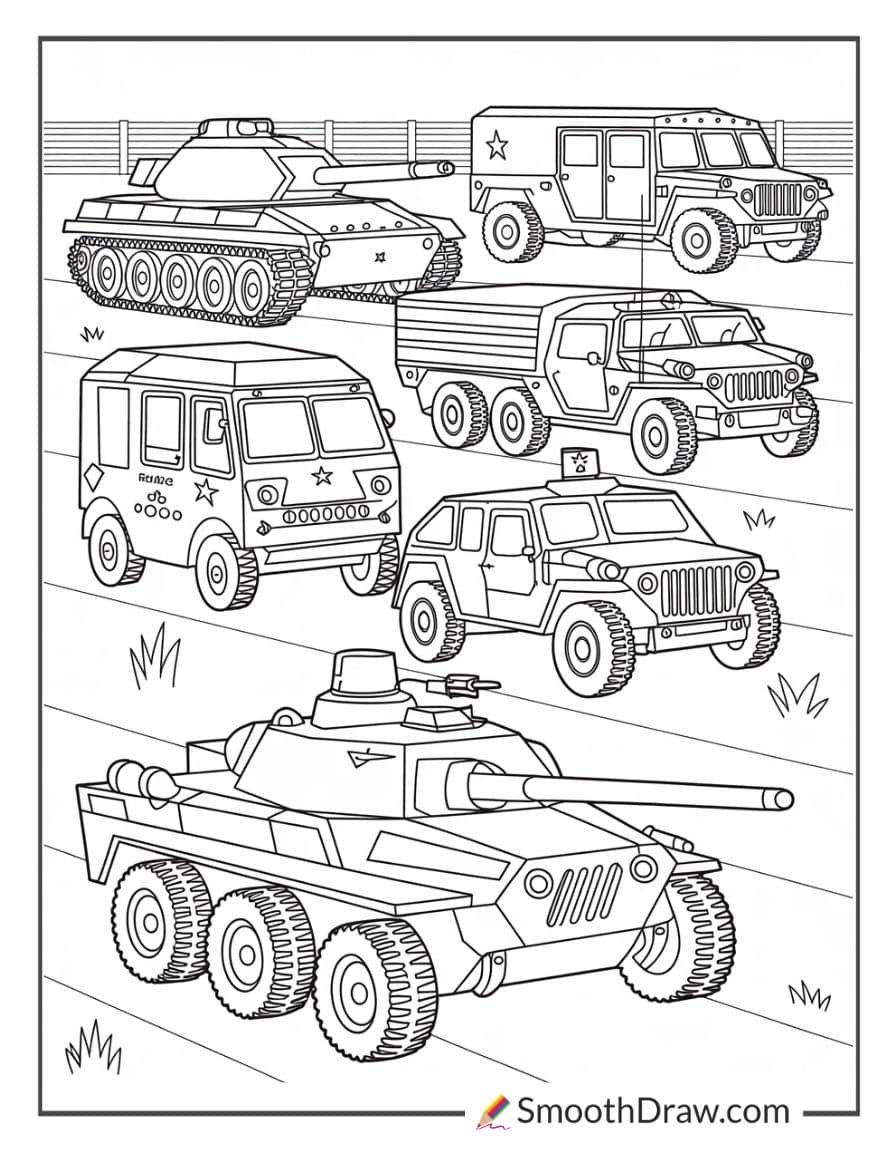 army vehicle coloring pages