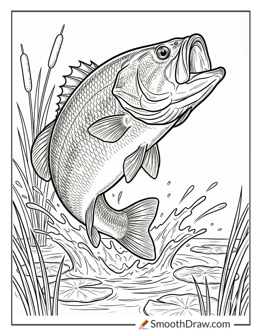 Bass Fishing Coloring Pages