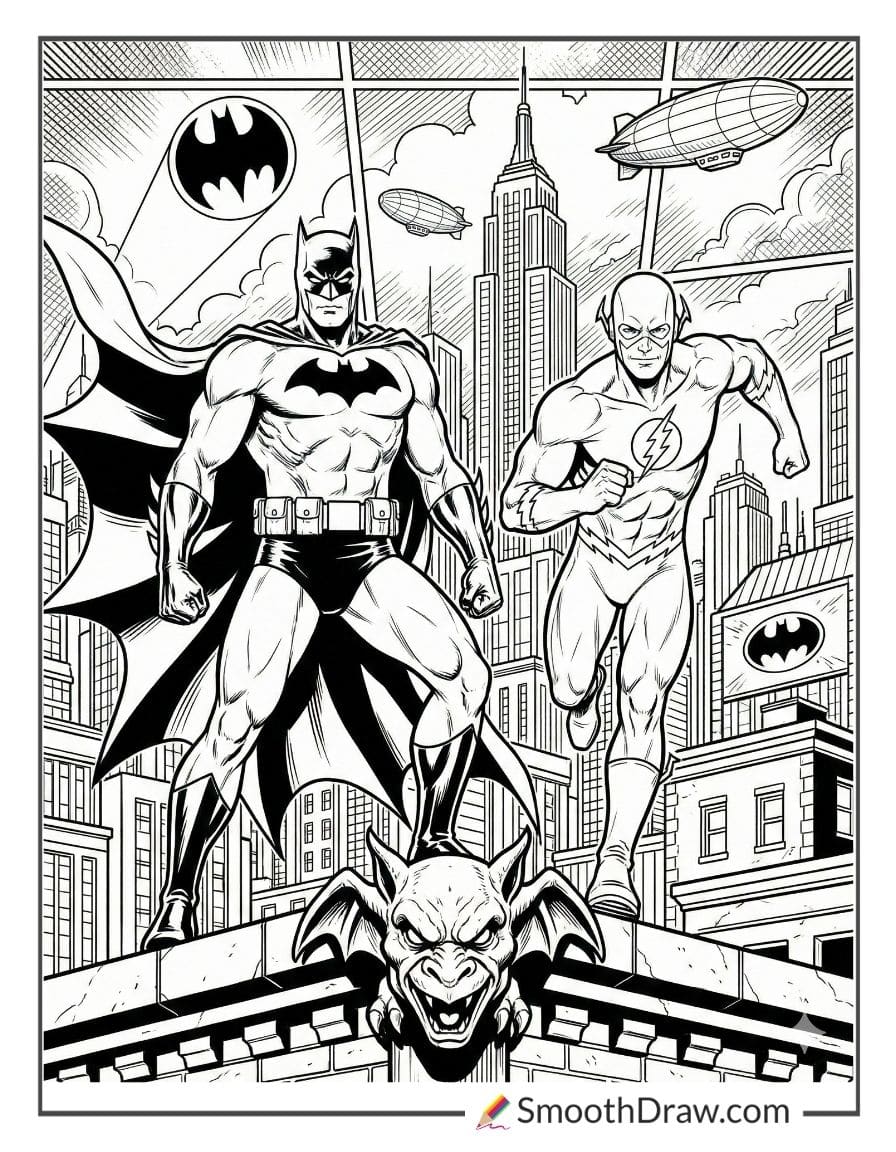 batman and flash coloring pages