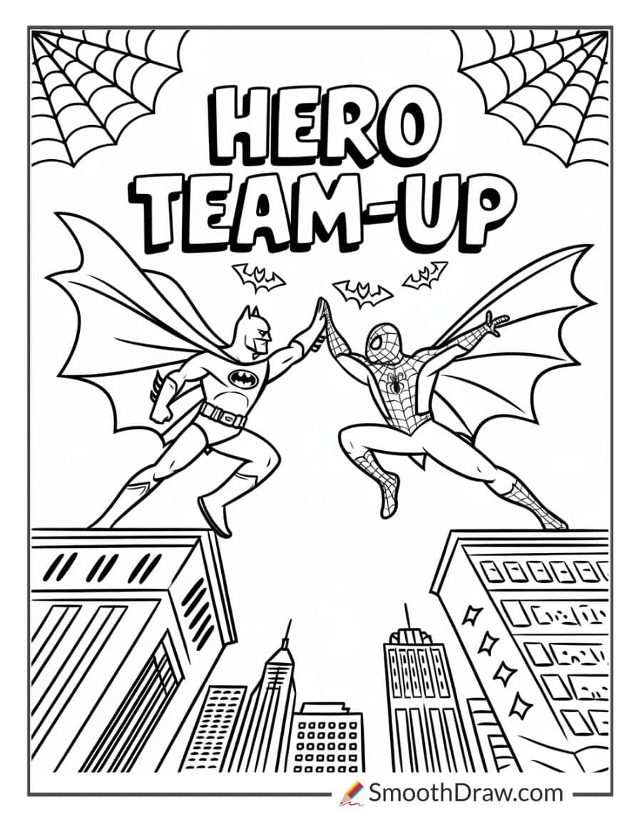 batman and spiderman coloring pages