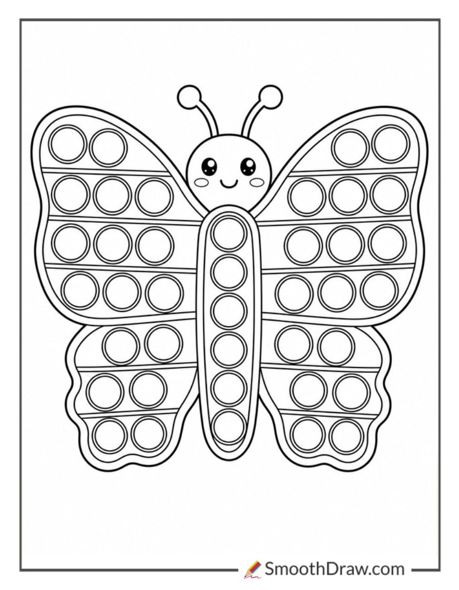butterfly pop it coloring pages