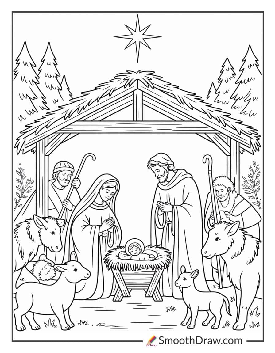 Christian Christmas Coloring Pages