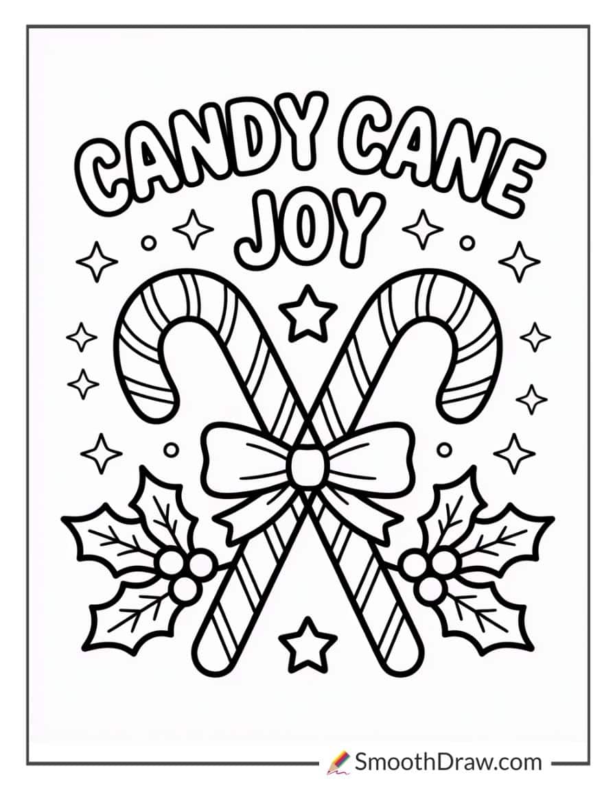 Christmas Candy Cane Coloring Pages