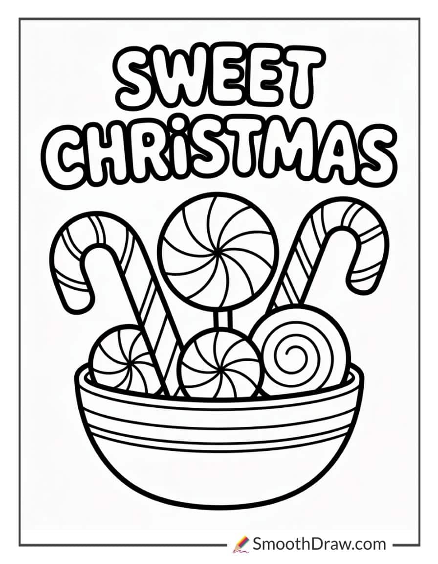 Christmas Candy Coloring Pages