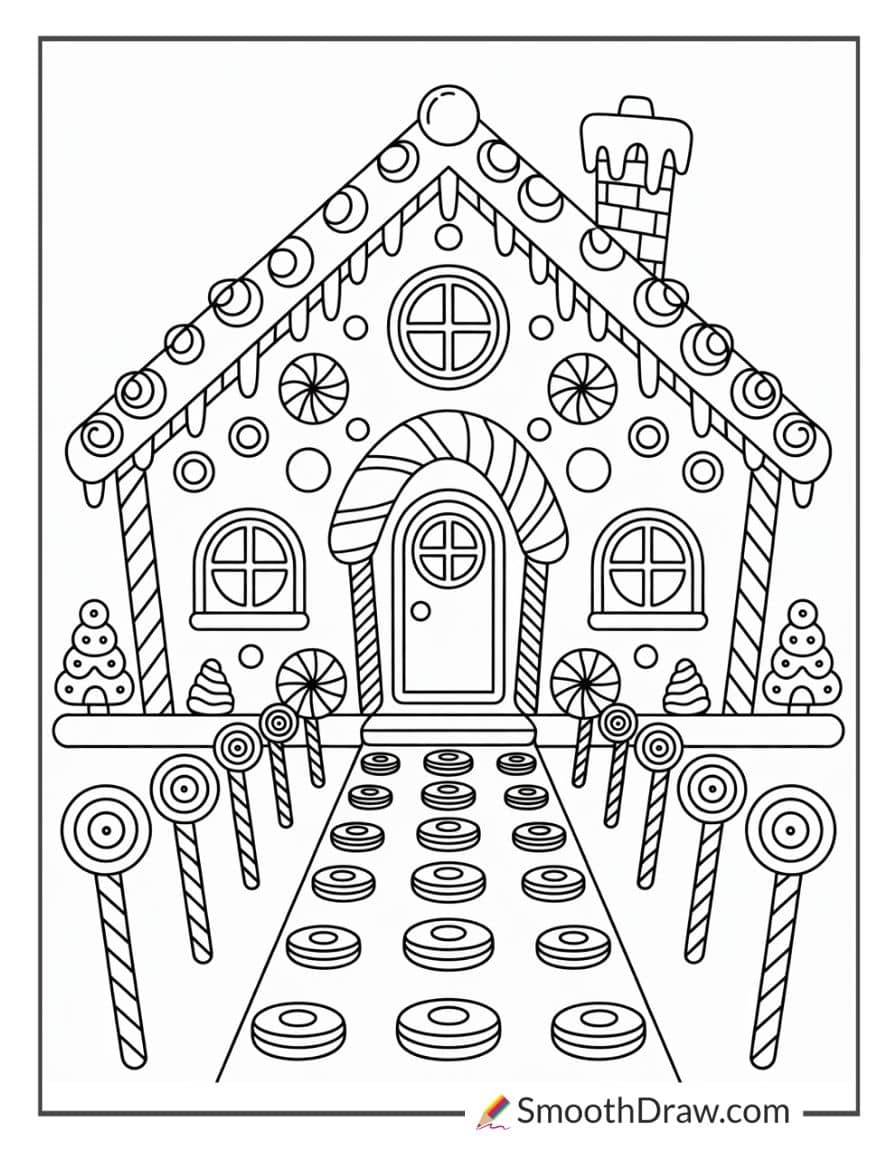 Christmas Coloring Pages Gingerbread House