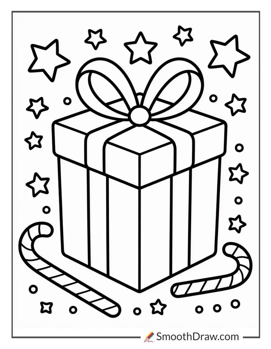 Christmas Gift Coloring Page