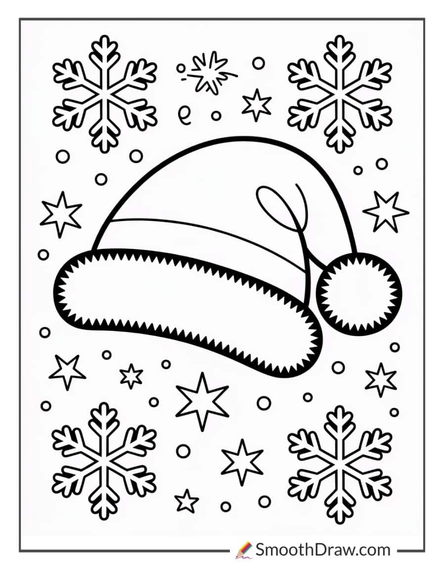 Christmas Hat Coloring Page