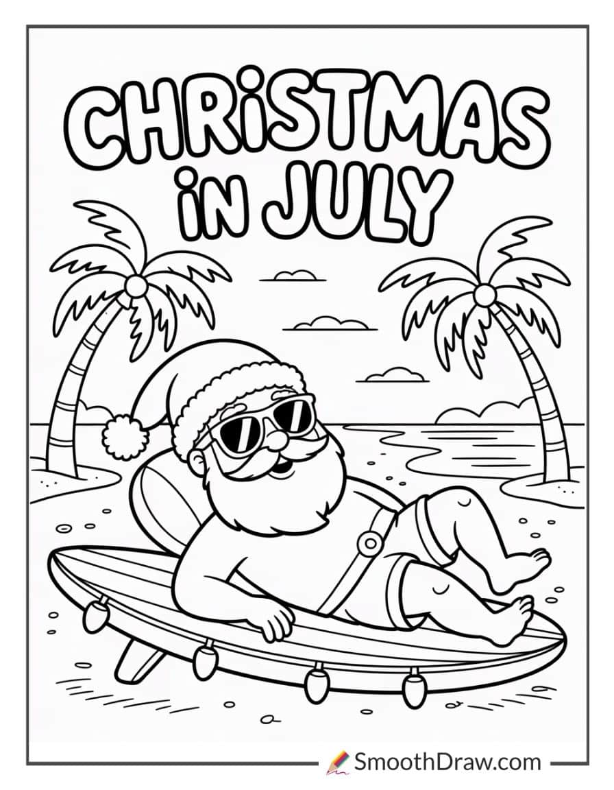 Christmas In July Coloring Pages 1