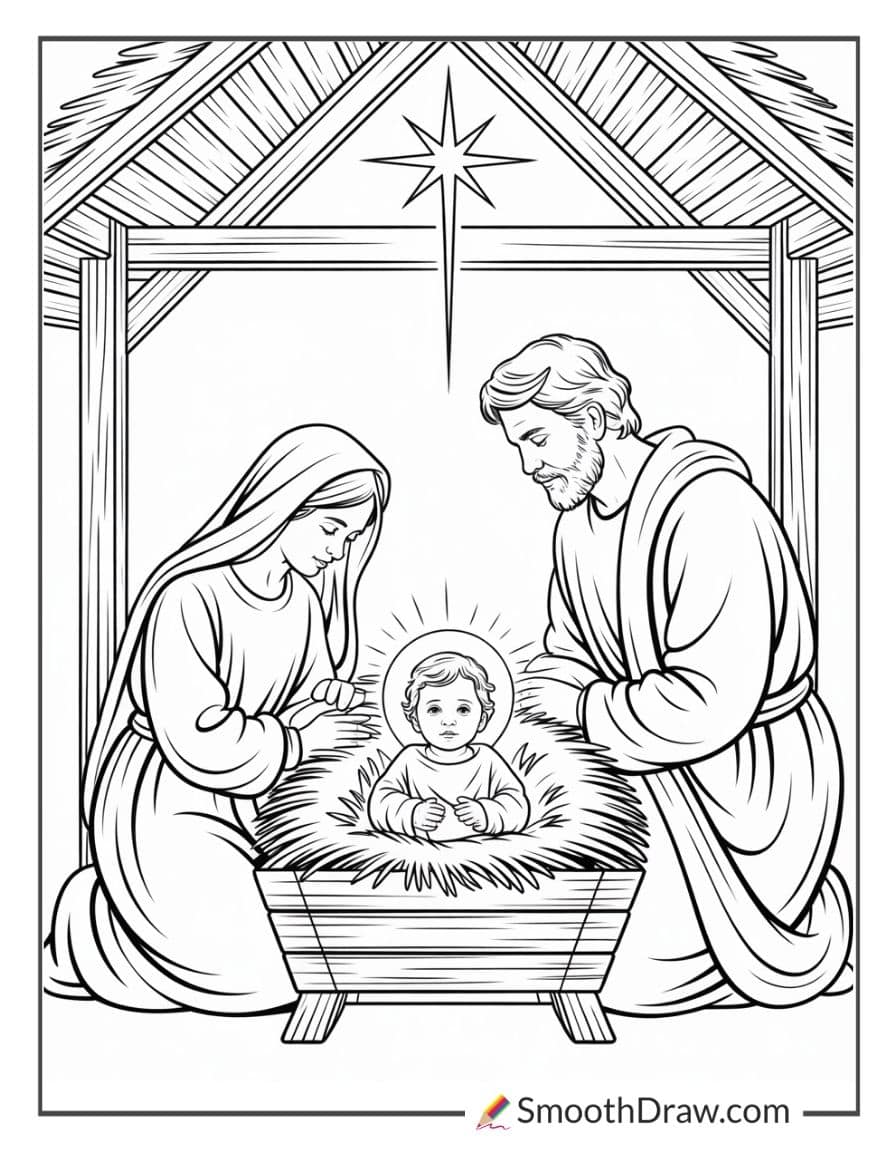 Christmas Jesus Coloring Page
