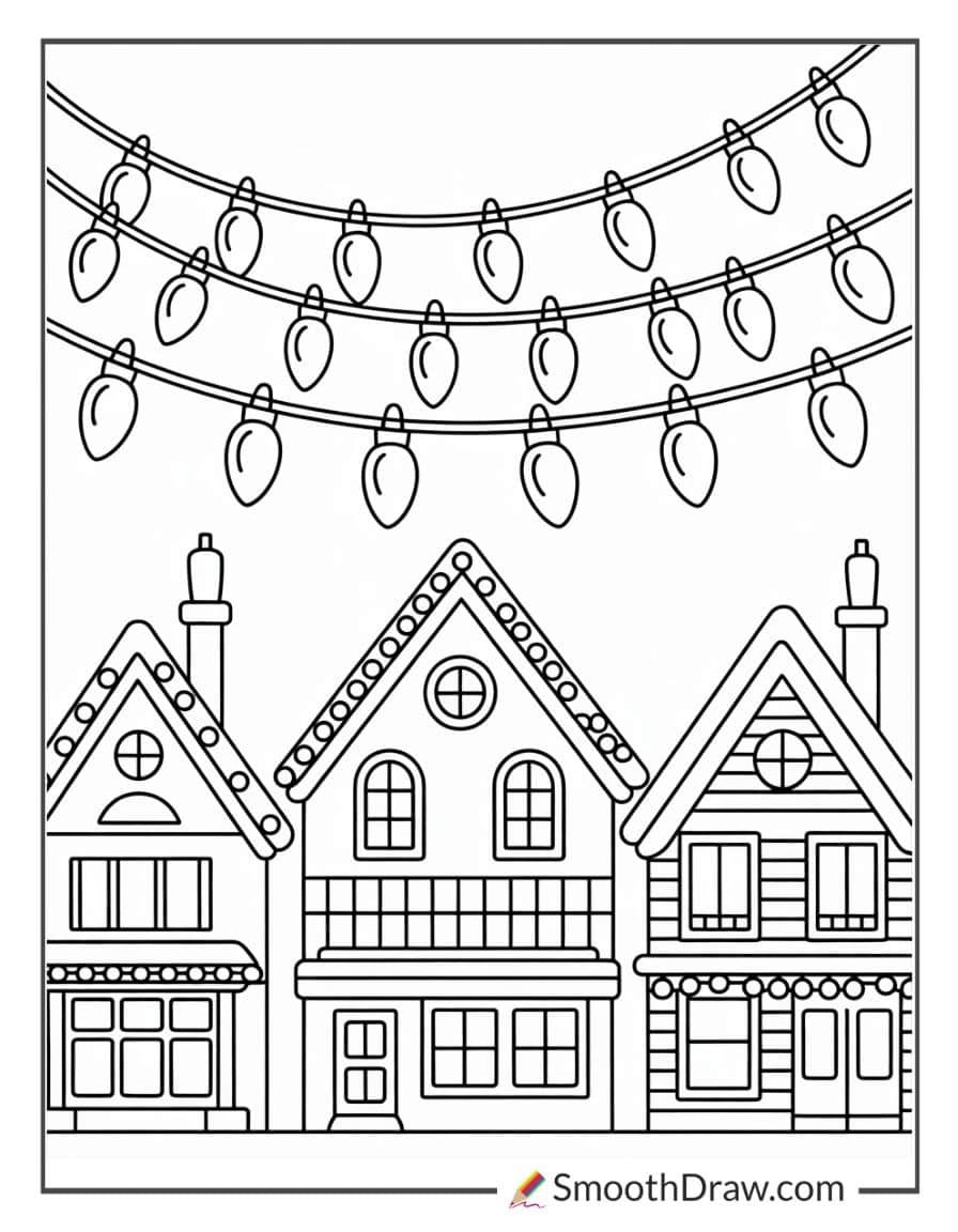 Christmas Lights Coloring Page