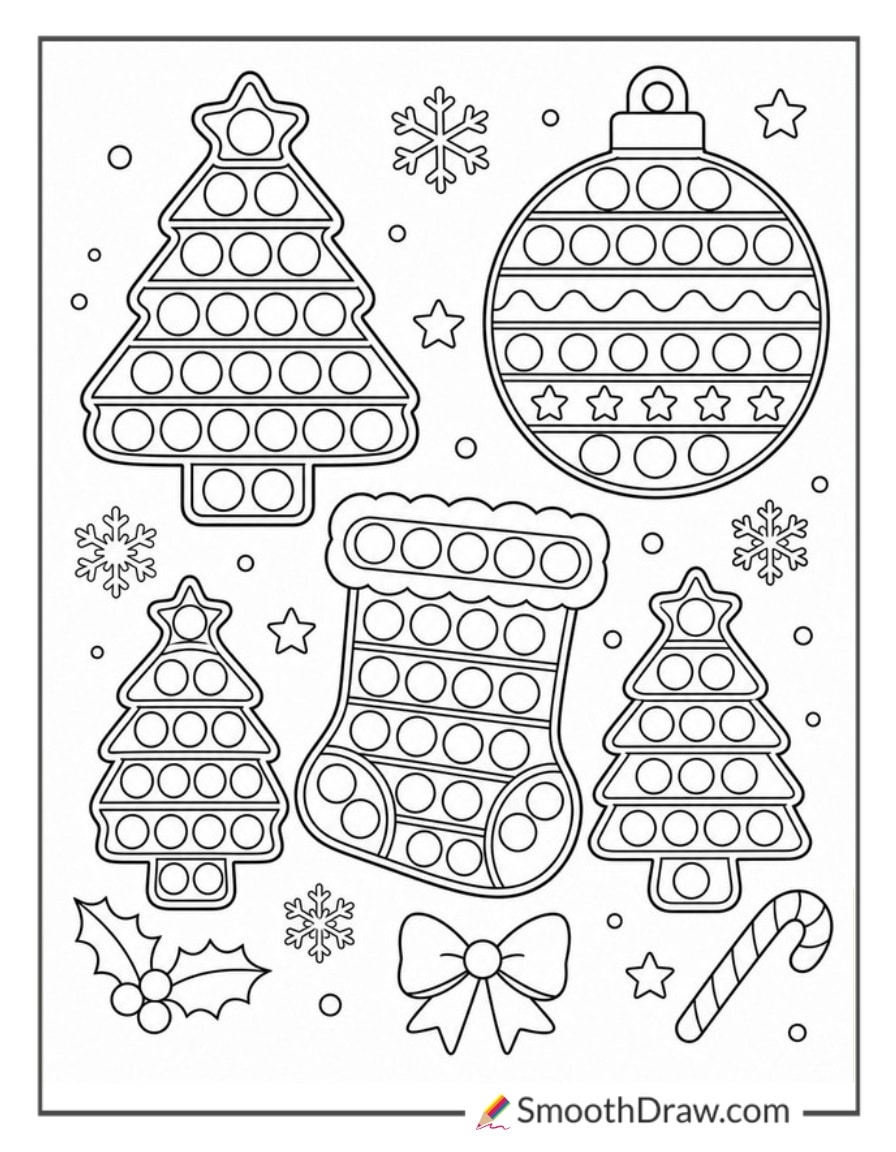 christmas pop it coloring pages