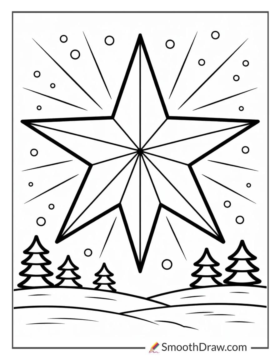 Christmas Star Coloring Page 1
