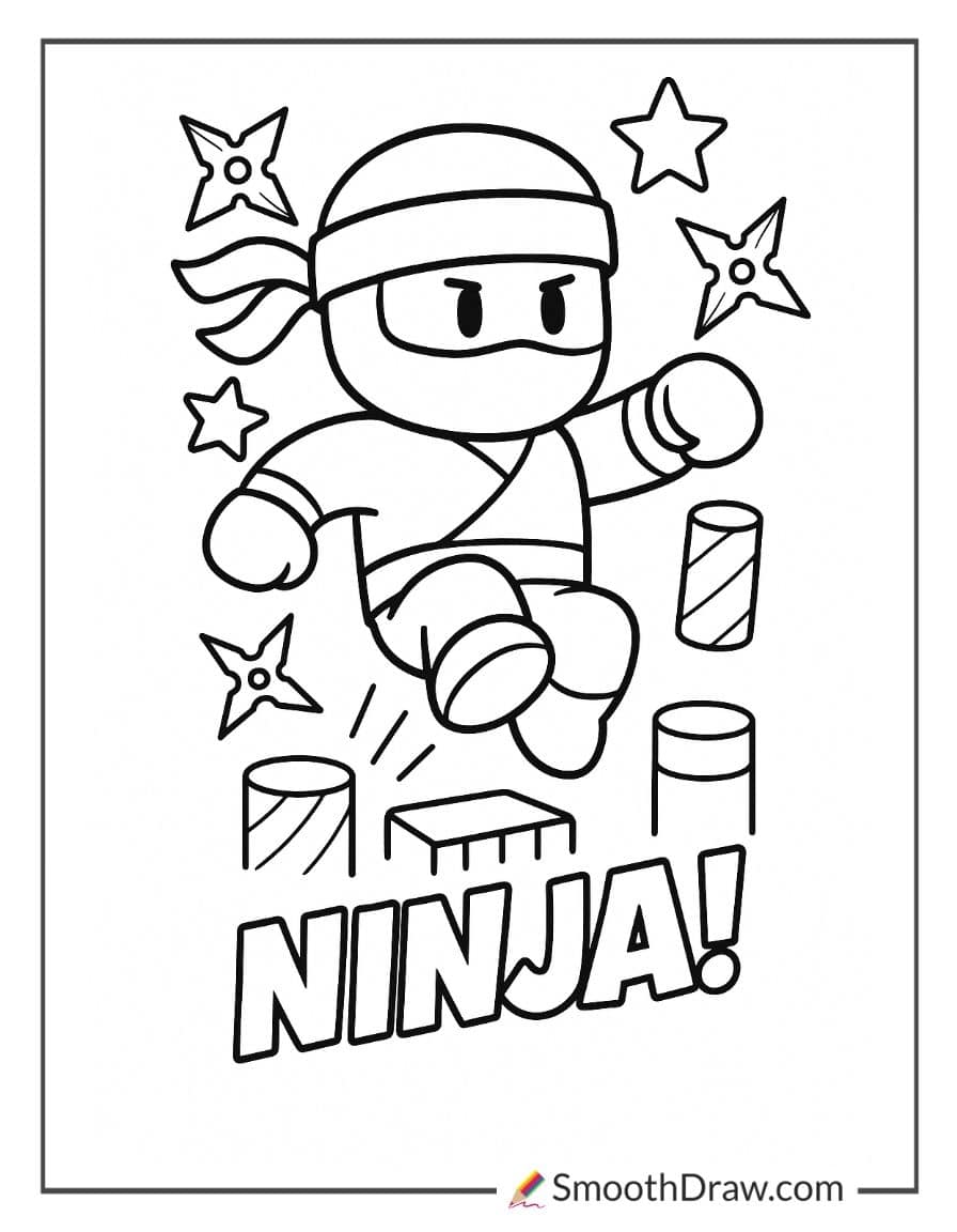 coloring pages stumble guys ninja