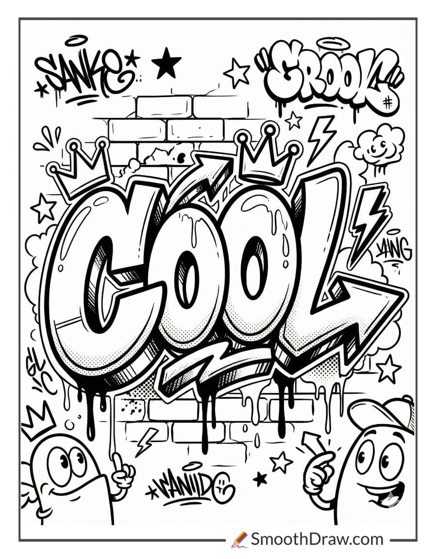 cool graffiti coloring pages
