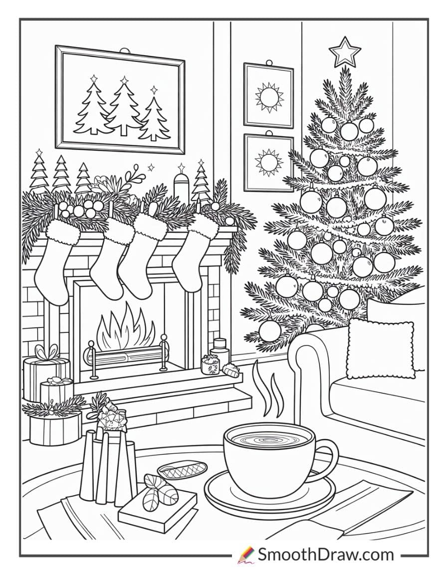 Cozy Christmas Coloring Pages