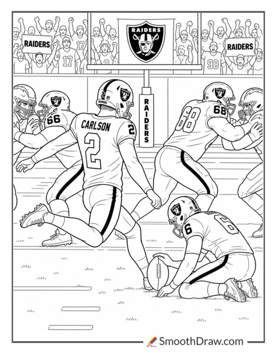 Daniel Carlson Kicking A Field Goal