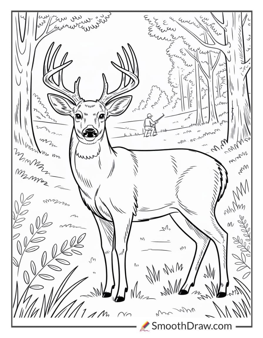 Deer Hunting Coloring Pages
