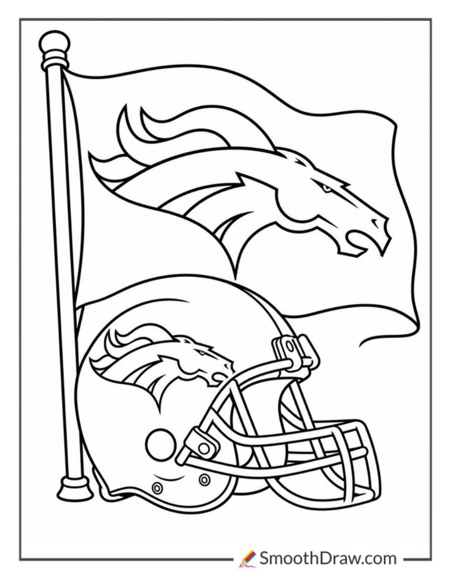 Denver Broncos Coloring Page