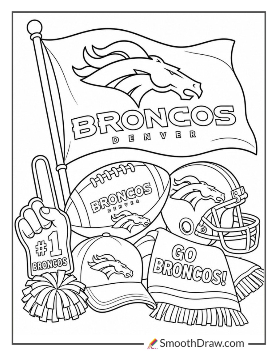 Denver Broncos Game Day Flag