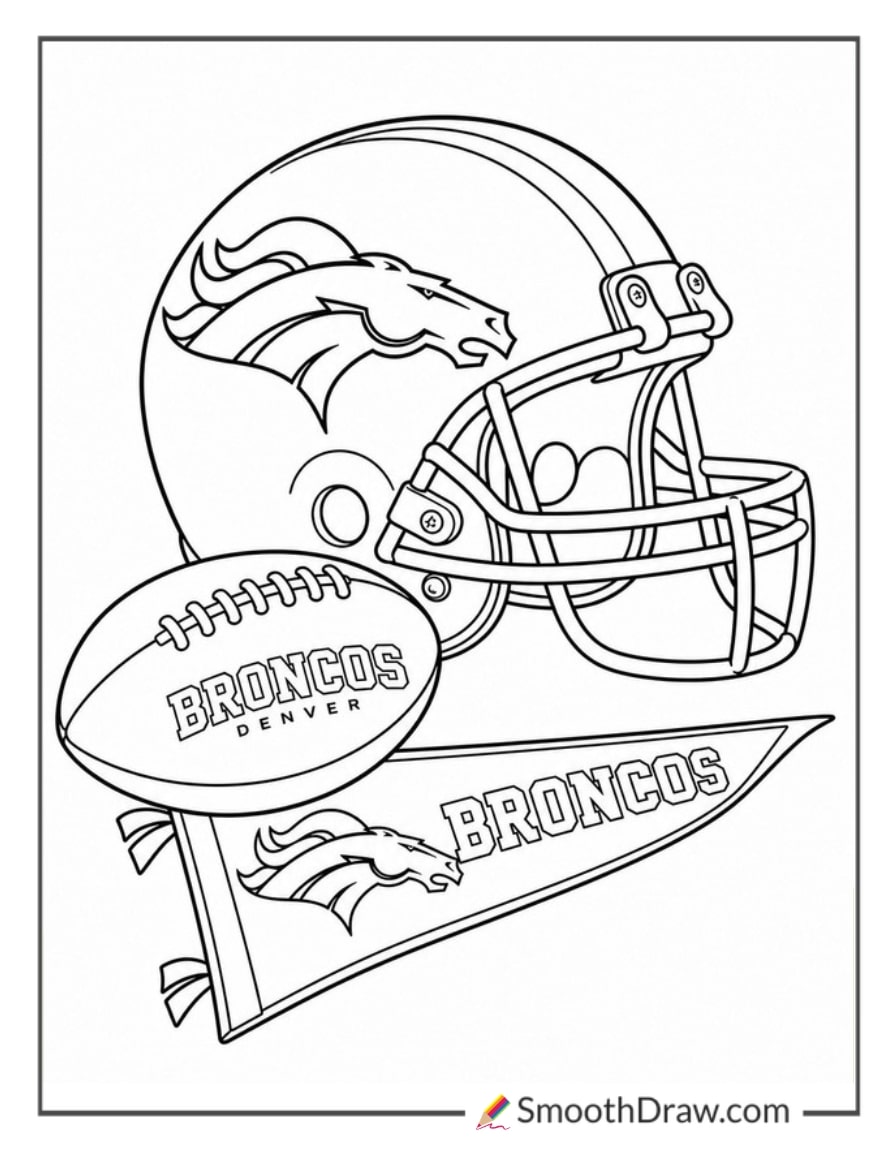 Denver Broncos Helmet Coloring Sheet