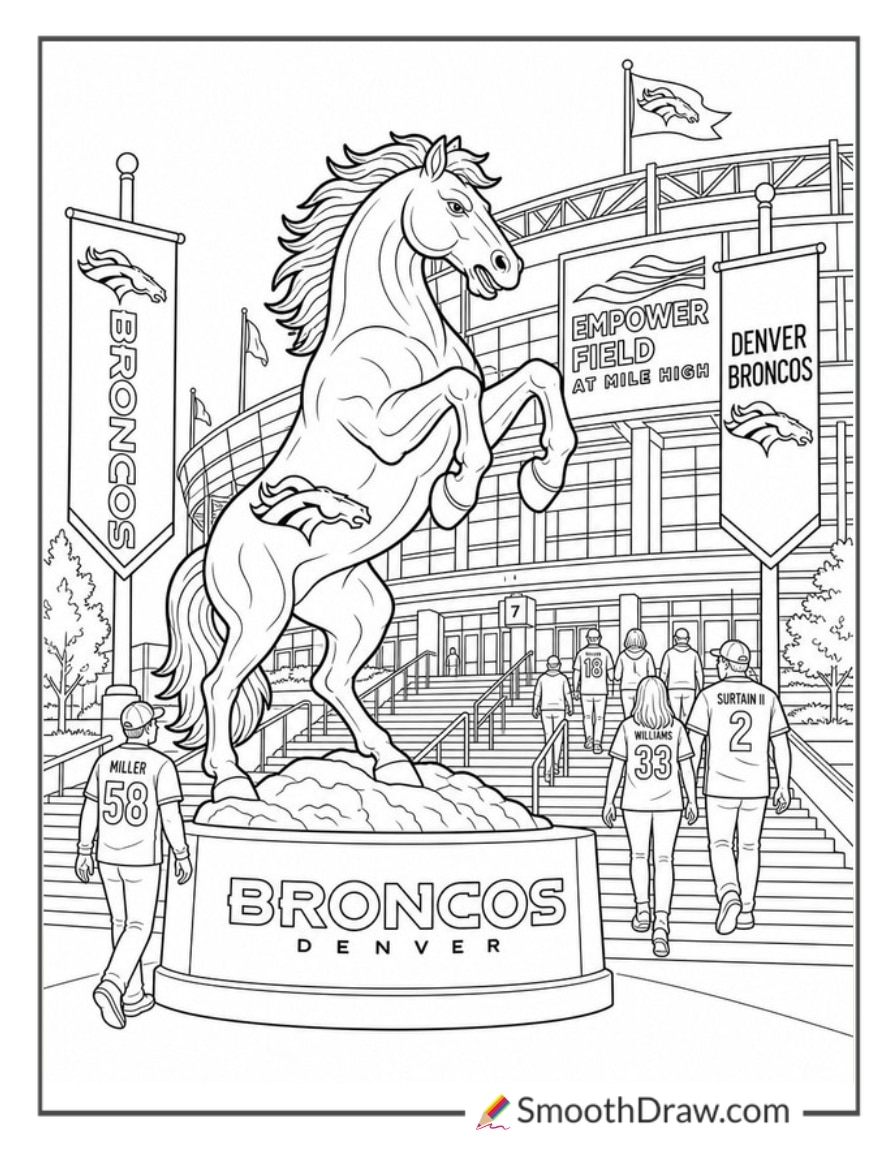 Denver Broncos Horse Statue