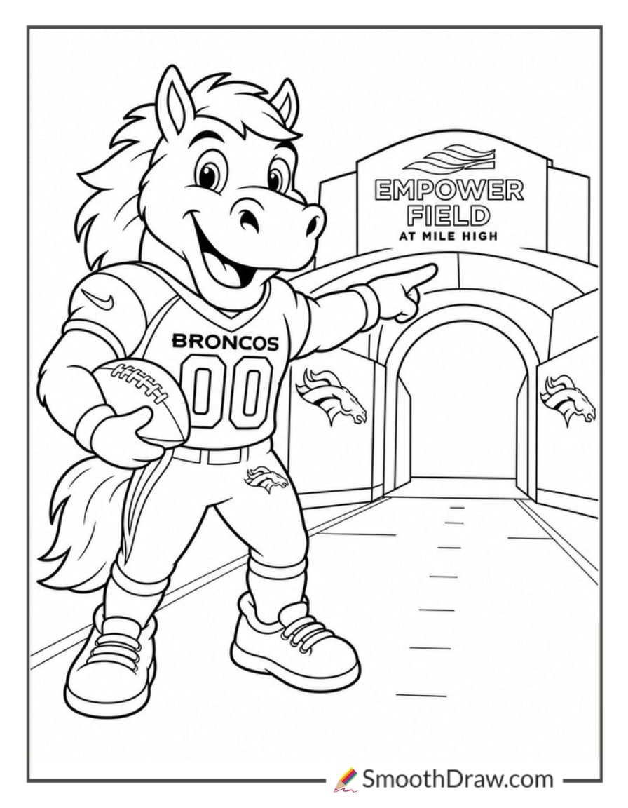 Denver Broncos Mascot Coloring Page