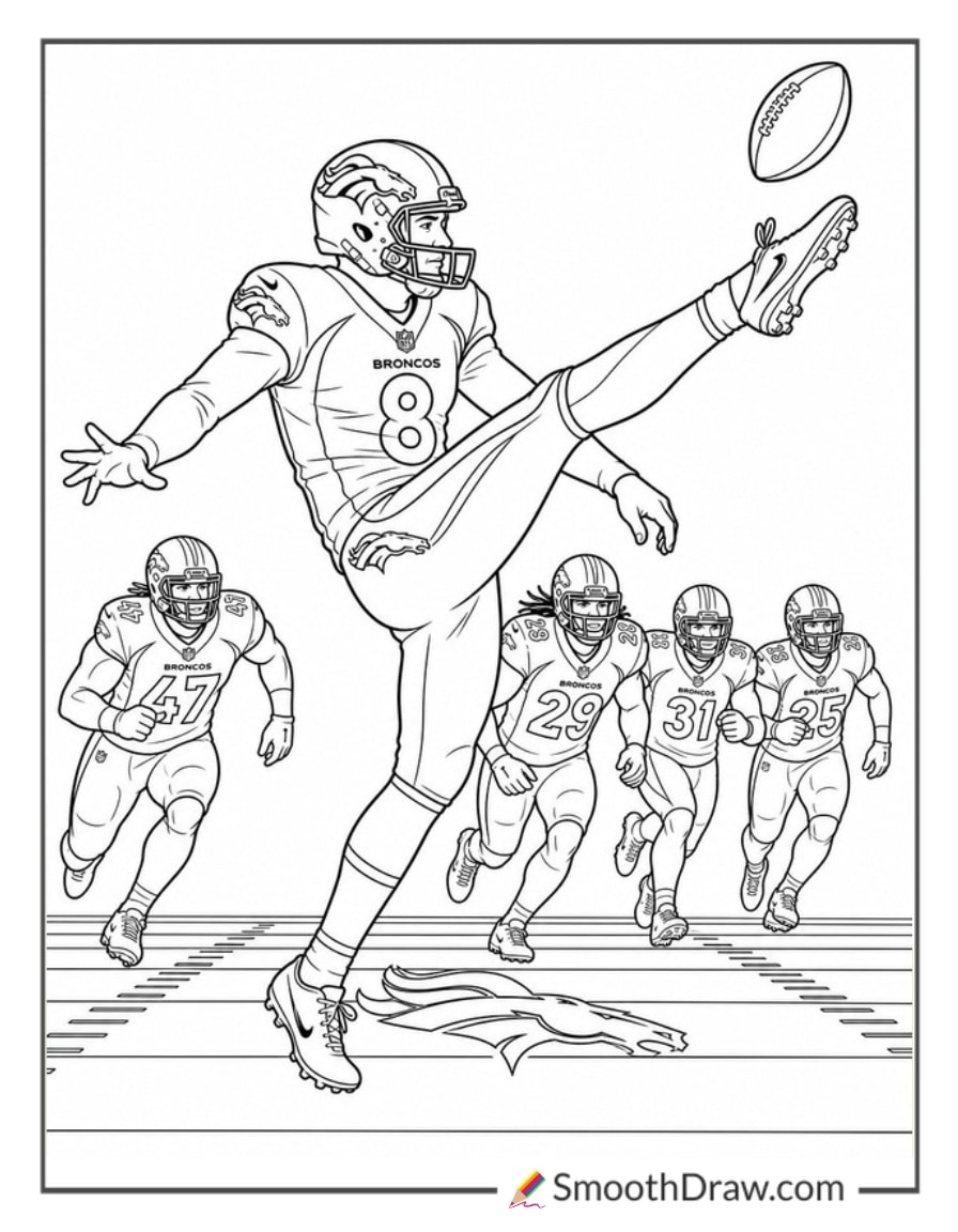 Denver Broncos Punter High Kick