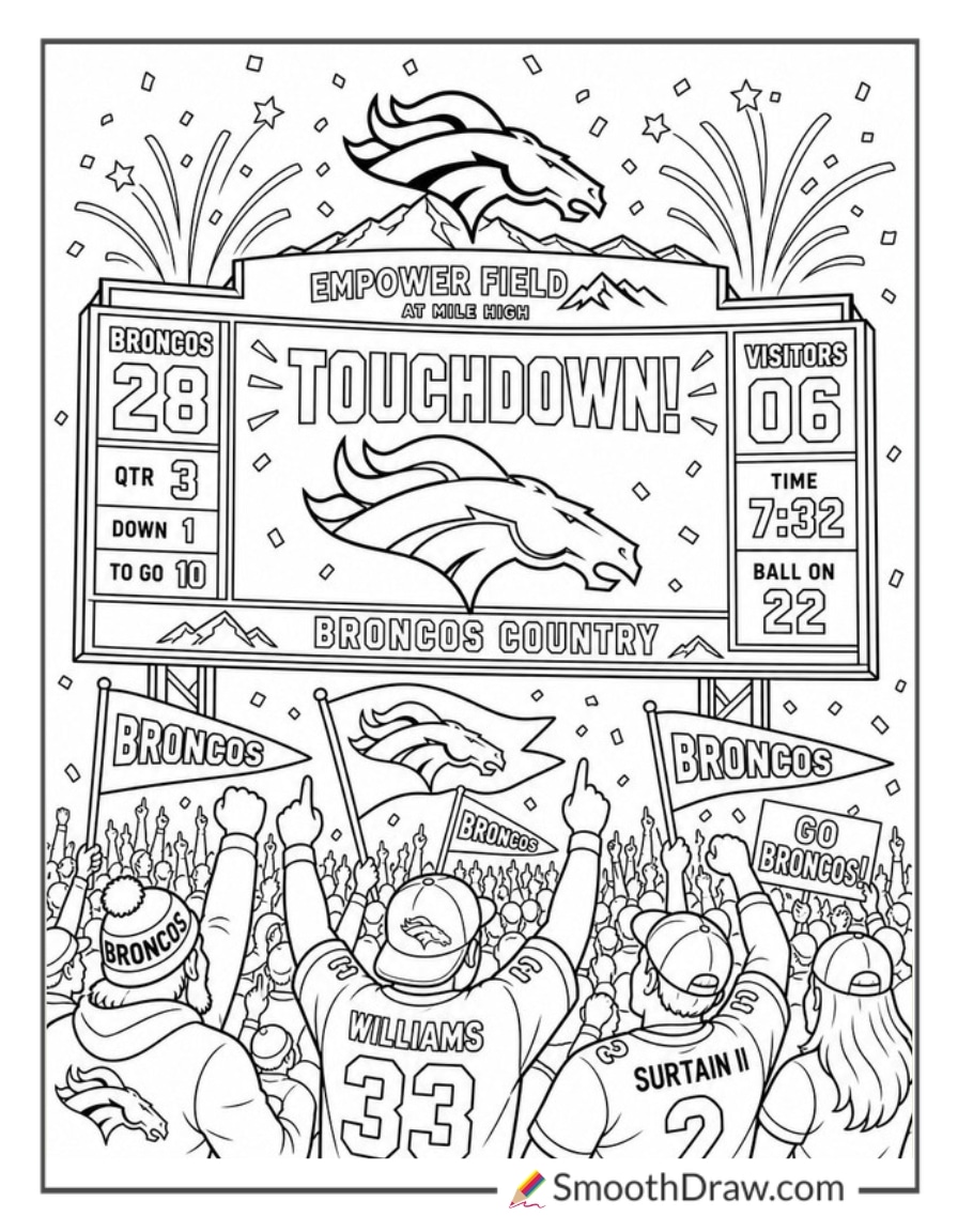 Denver Broncos Scoreboard Celebration