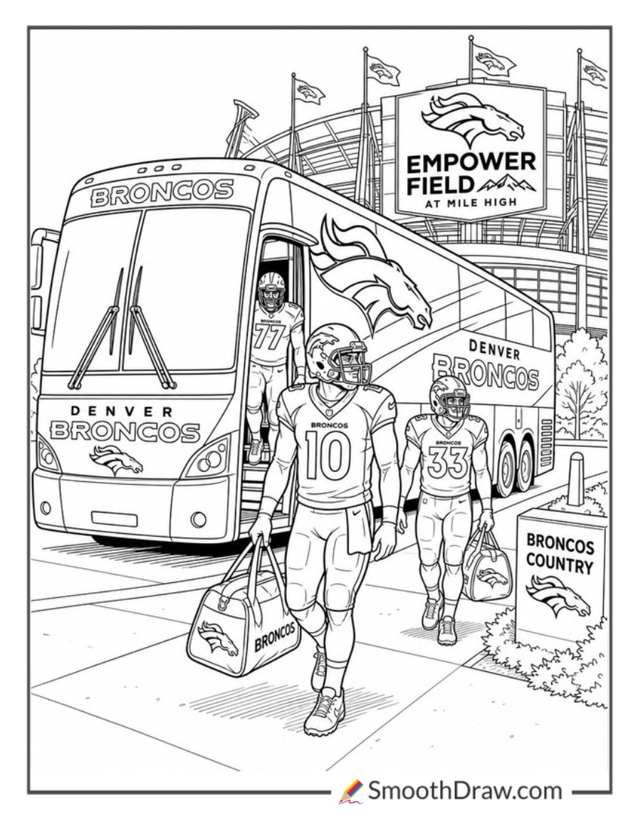 Denver Broncos Team Bus Arrival