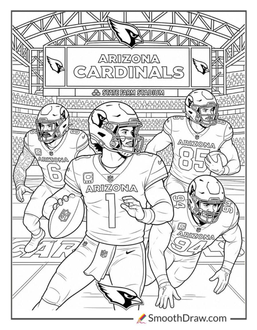 Detailed Arizona Cardinals Coloring Pages