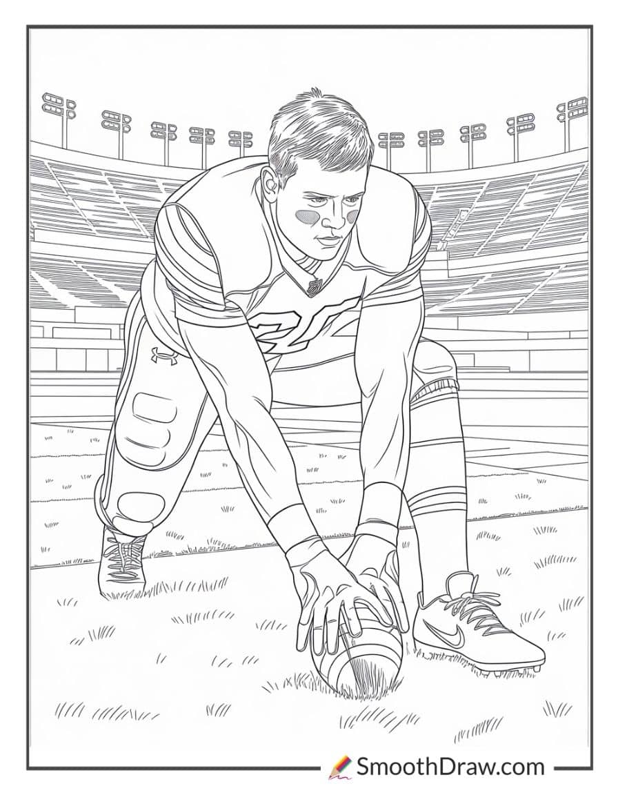 detailed football player coloring page