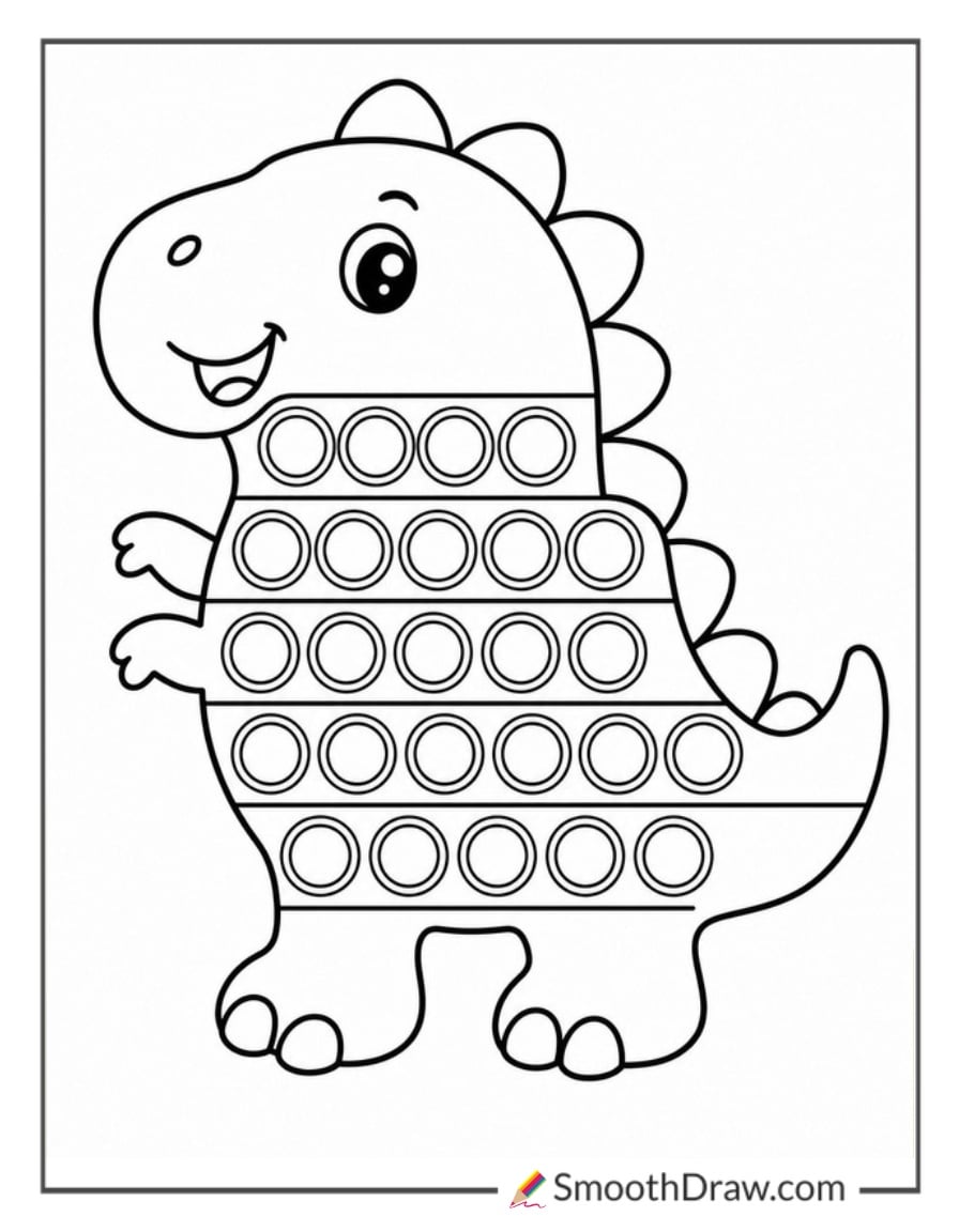 dinosaur pop it coloring pages