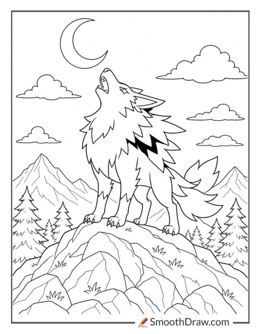 direhowl from palworld howling at the moon