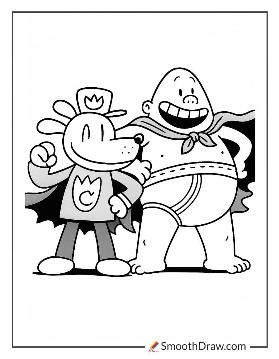 dog man and captain underpants coloring pages