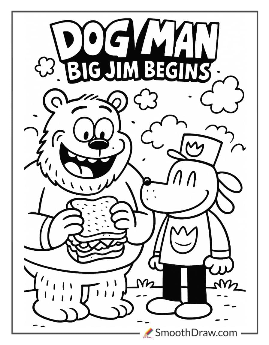 dog man big jim begins coloring page