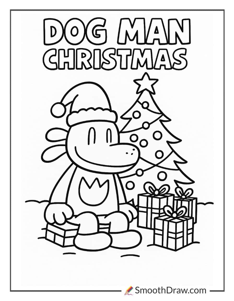 dog man christmas coloring pages