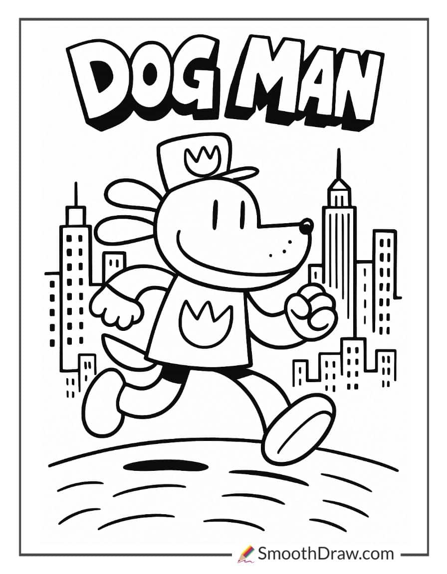 dog man coloring pages