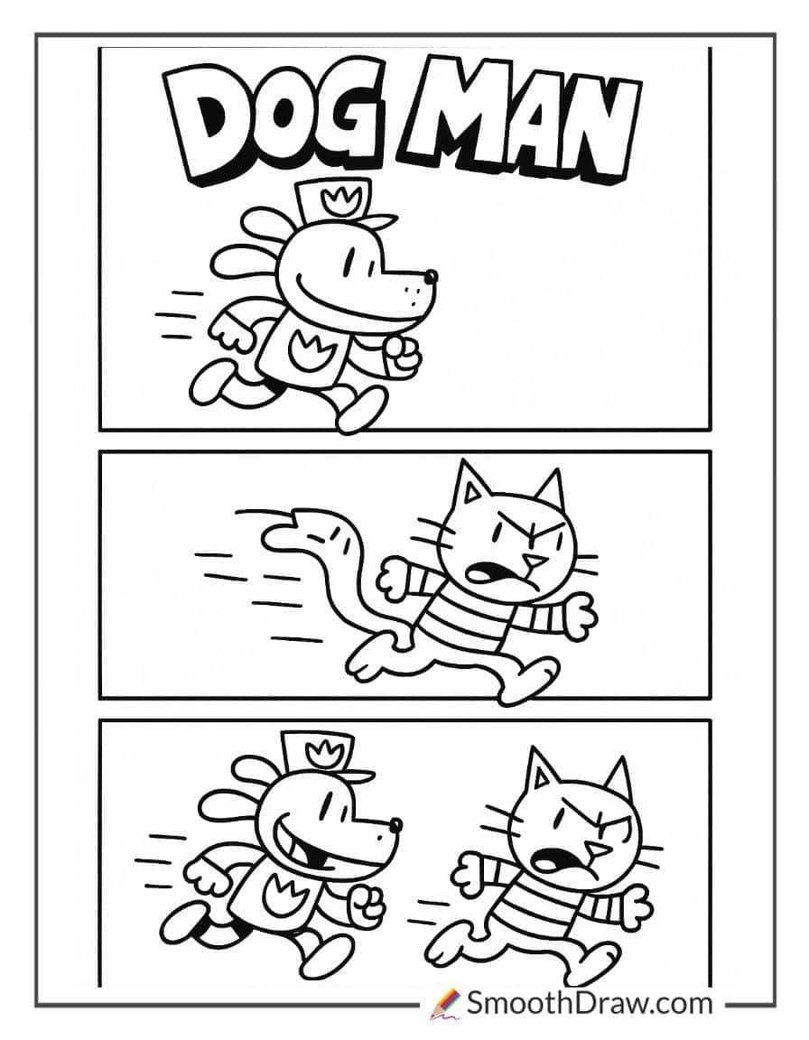dog man comic coloring pages