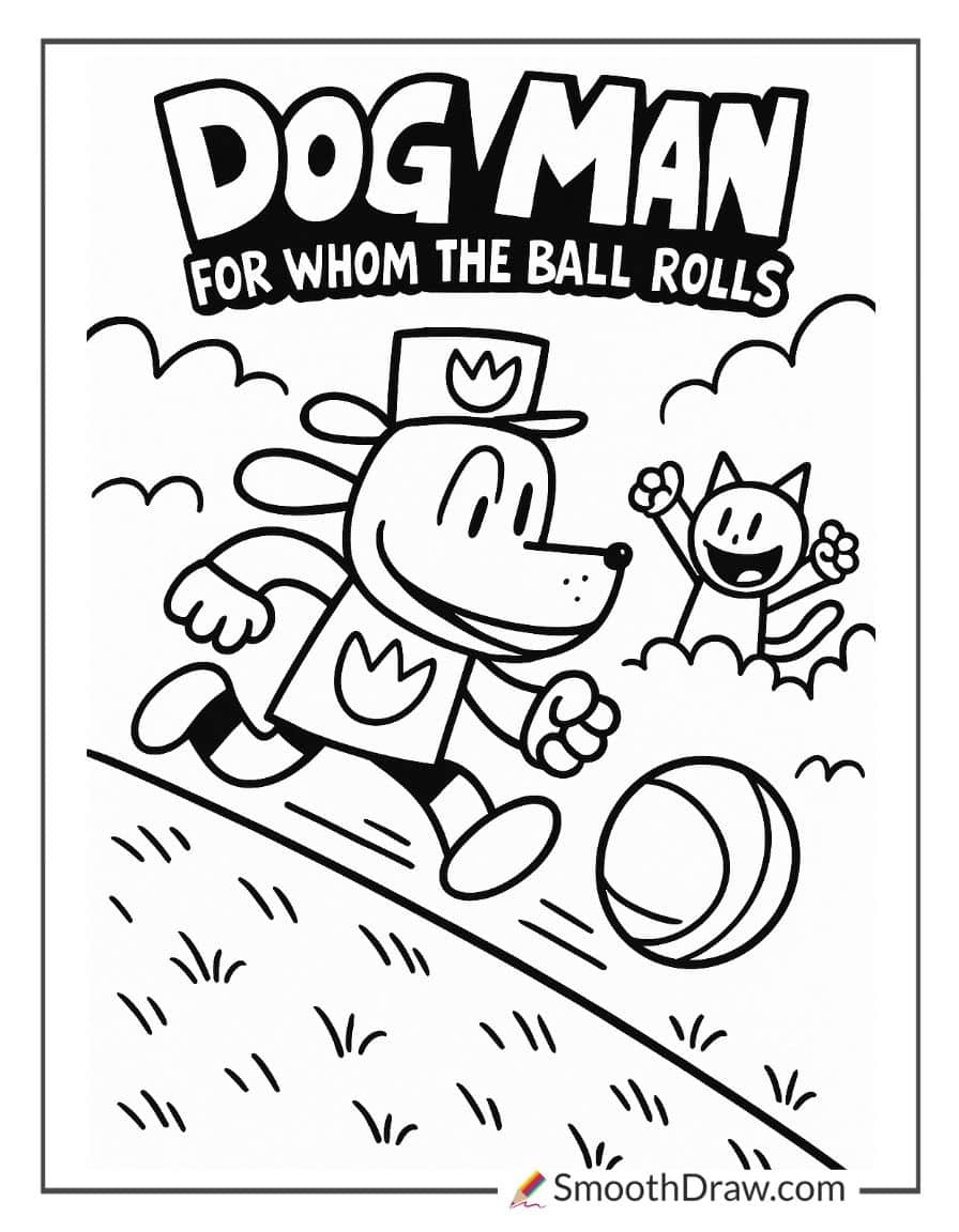 dog man for whom the ball rolls coloring pages