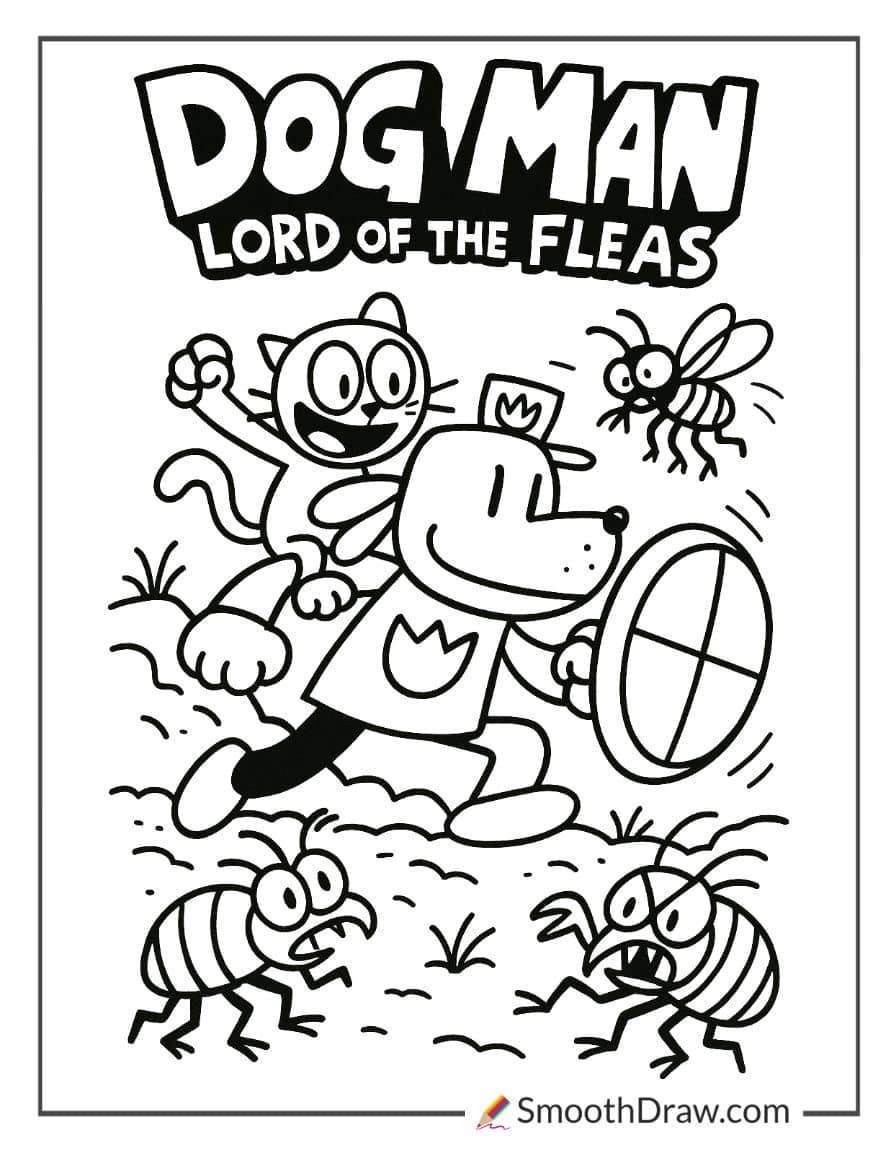 dog man lord of the fleas coloring page