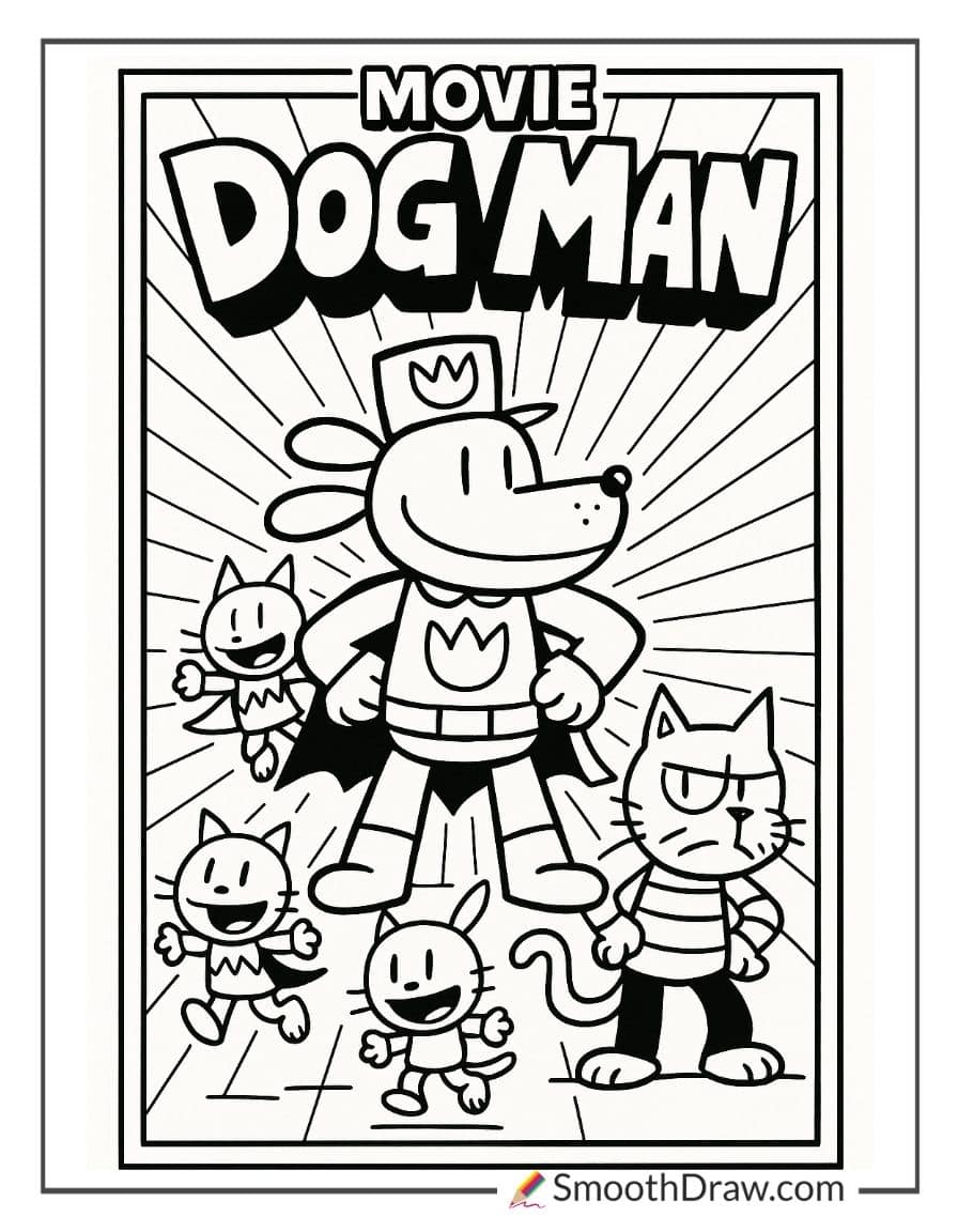 dog man movie coloring pages