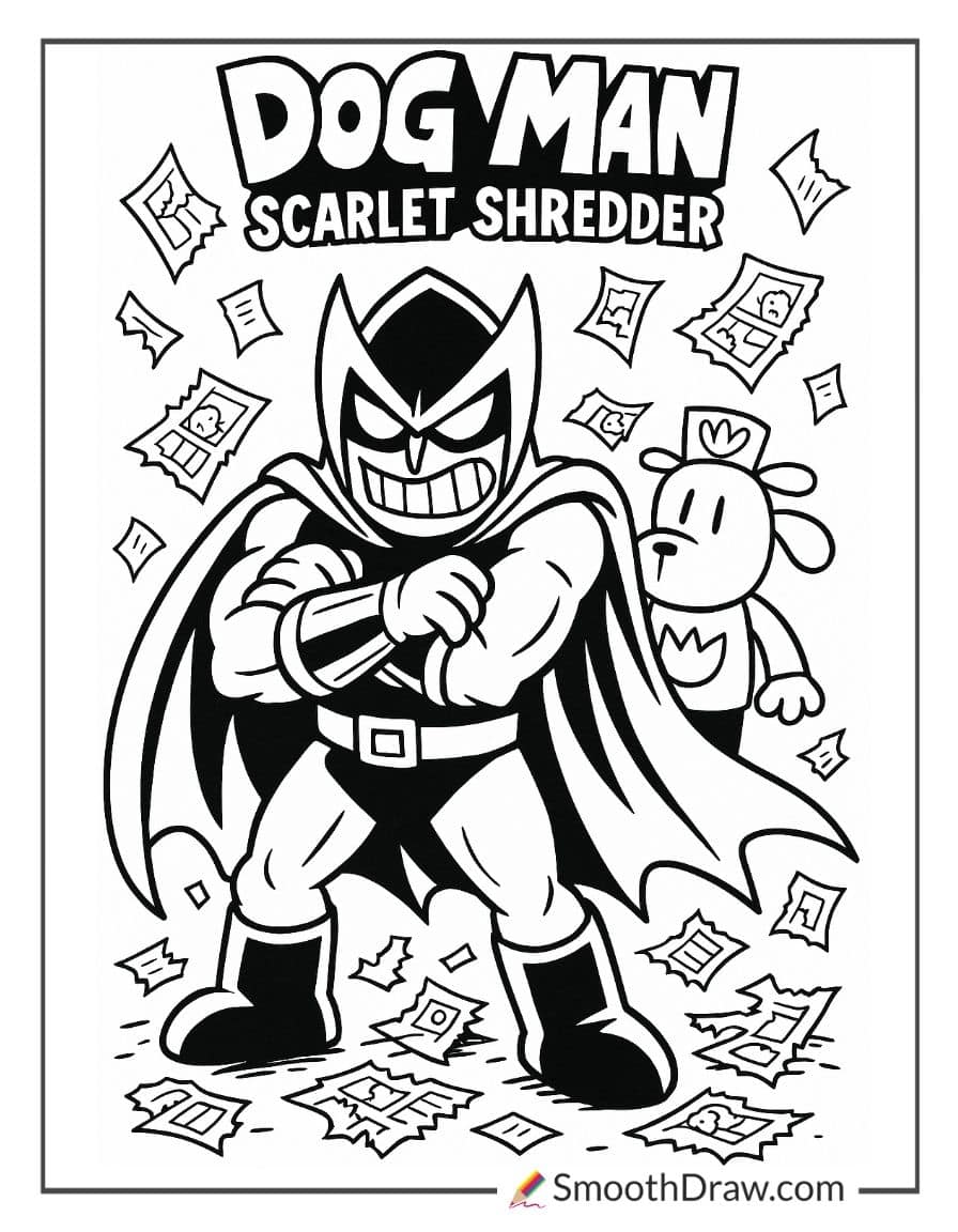 dog man scarlet shredder coloring pages