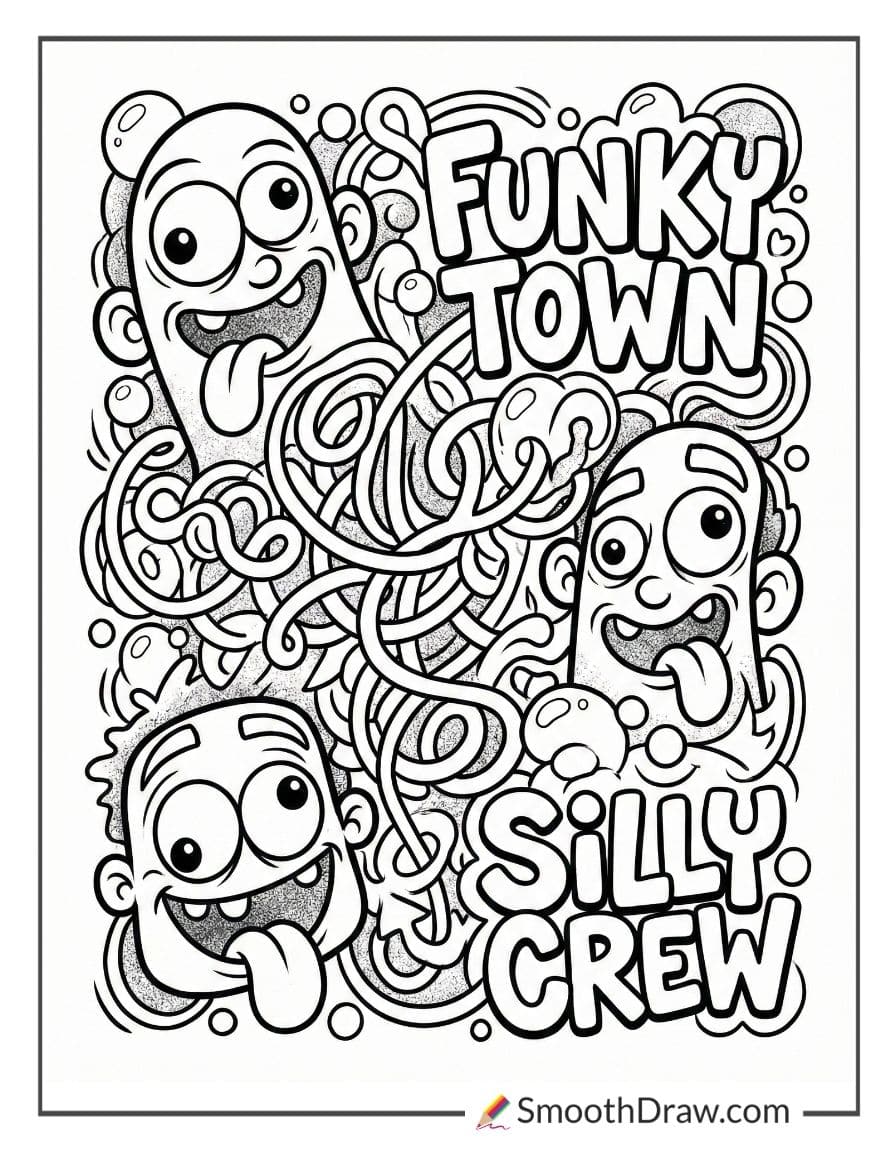 doodle cartoon graffiti art coloring pages
