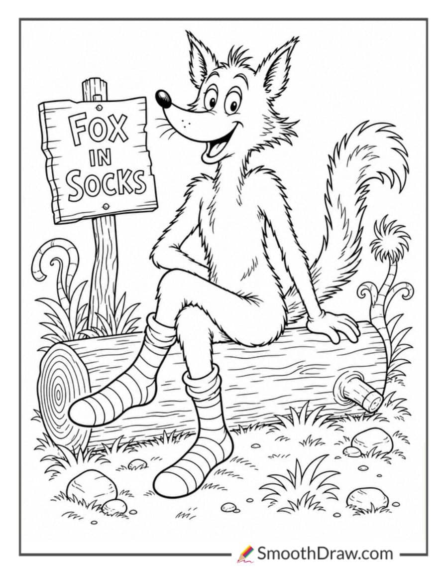 dr-seuss-fox-in-socks-black-white-coloring-page