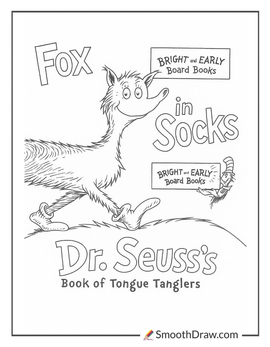 dr seuss fox in socks coloring page